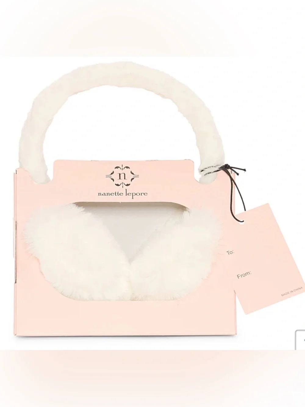 Nanette Lepore 1 Pair Womens faux fur ear muffs in cream